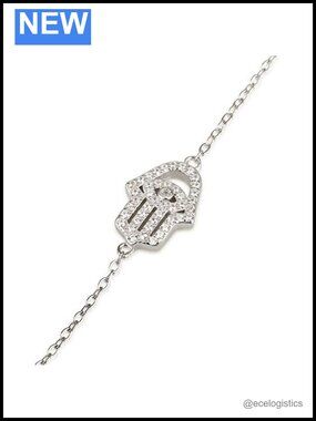 925 Sterling Silver Hamsa Charm Bracelet Evil Eye Protection Spiritual